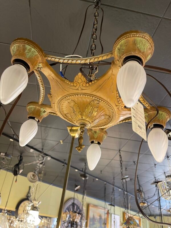 Antique five-light ceiling fixture