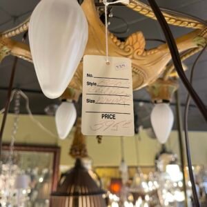 Ornate Neoclassical Revival Ceiling Fixture with Frosted Flame Bulbs
