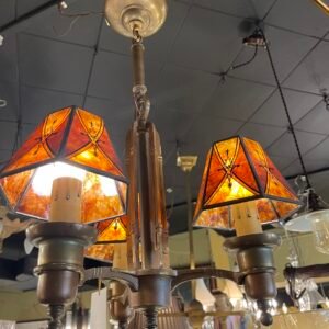 Arts & Crafts Mica Shade Chandelier