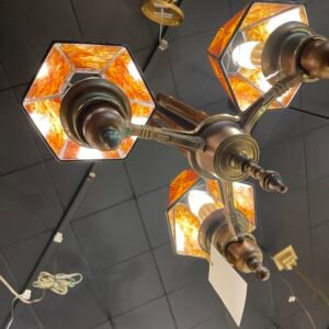 Arts & Crafts Mica Shade Chandelier