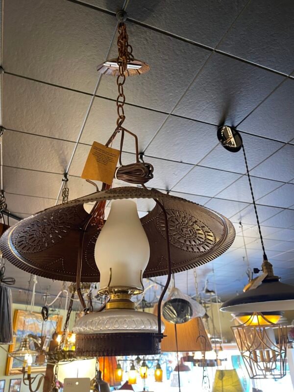 rustic tin punched pendant