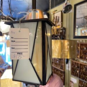 Mission Style Pendant Light – Stained Glass Lantern Shade
