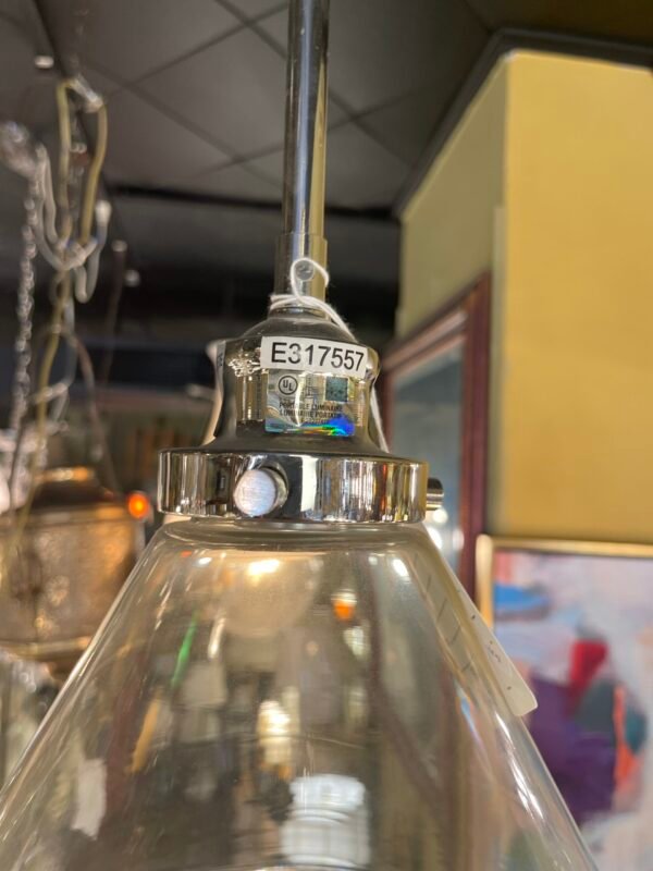 Clear glass cone pendant light