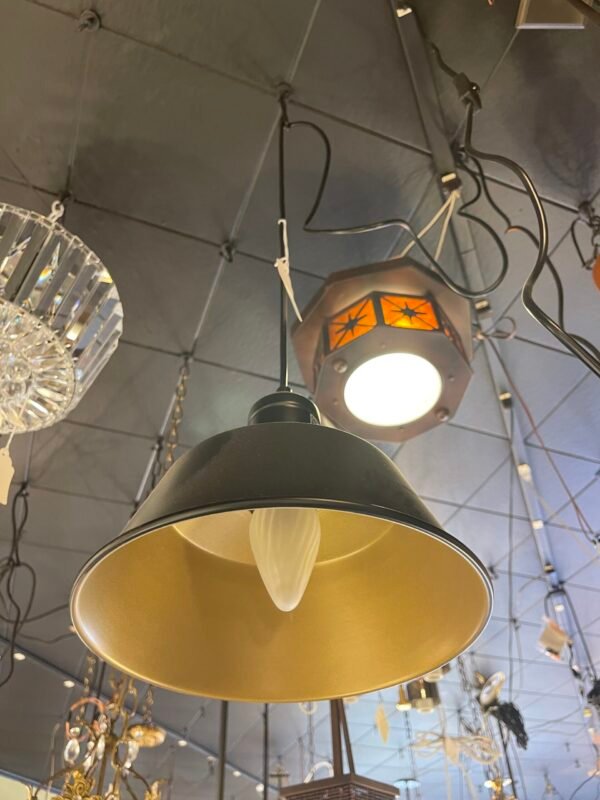 Modern metal pendant for kitchen or bar