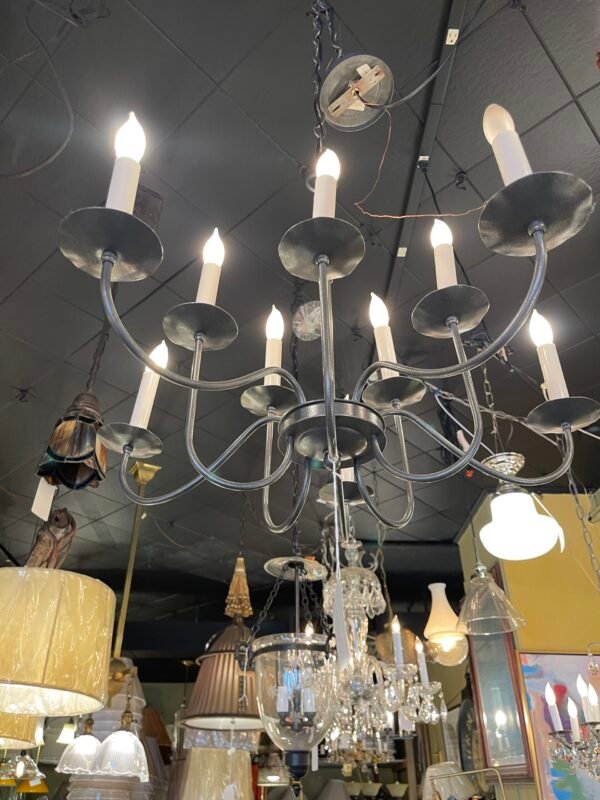 10-light black candelabra chandelier