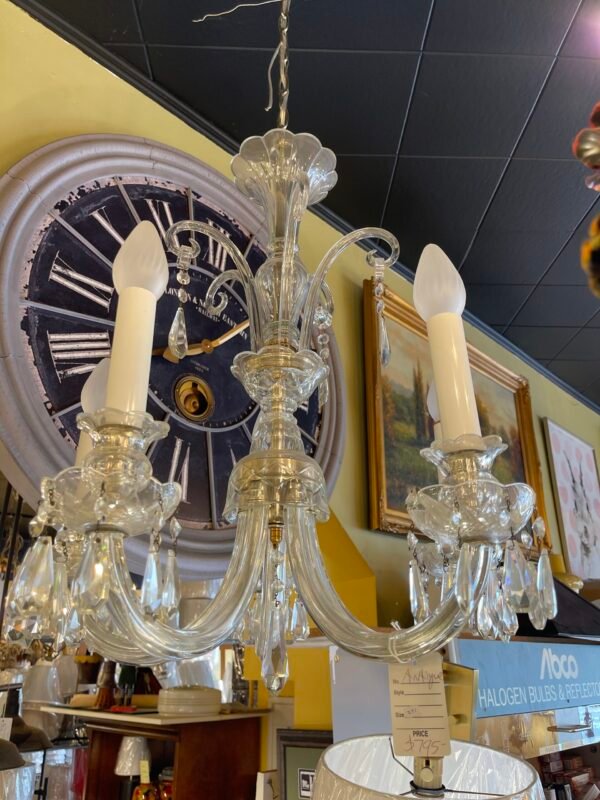 Clear glass chandelier with crystals