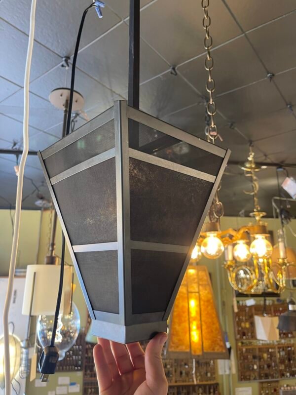 modern tapered black mesh pendant light