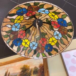 Tiffany-Style Stained Glass Ceiling Light Shade – Floral Motif