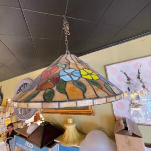 Tiffany-Style Stained Glass Ceiling Light Shade – Floral Motif