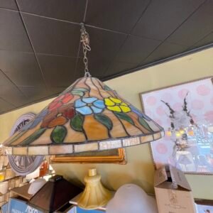 Tiffany-Style Stained Glass Ceiling Light Shade – Floral Motif