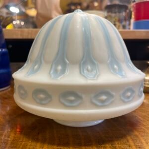 Blue and White Embossed Milk Glass Shade