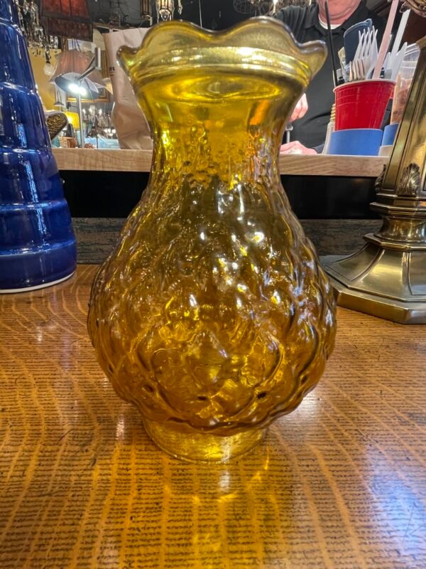Amber Hobnail Glass Vase Shade