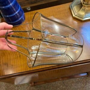 Clear Glass Lantern Shade with Brass Frame