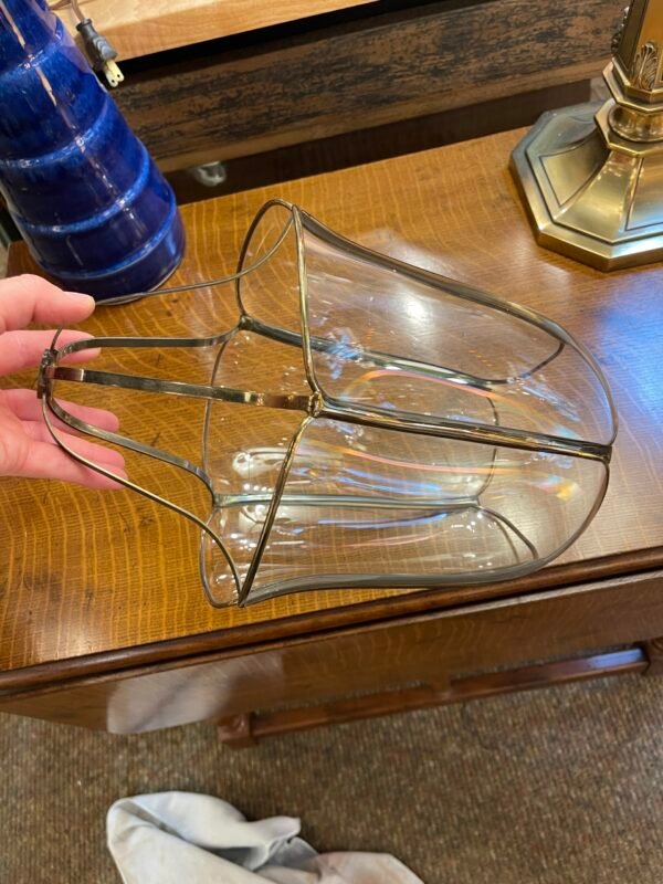 Clear Glass Lantern Shade with Brass Frame