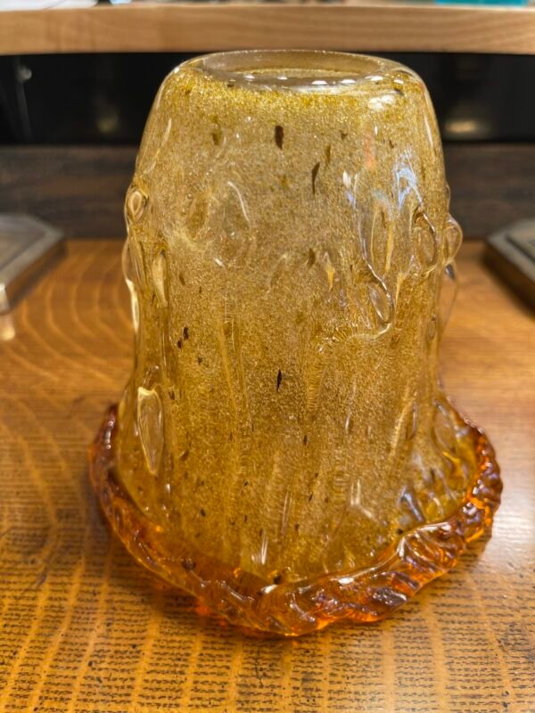 Amber Lava Art Glass Shade with Ruffled Edge