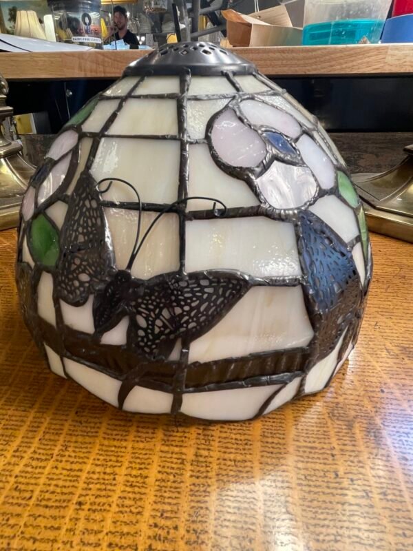 Tiffany-Style Butterfly & Blossom Dome Shade