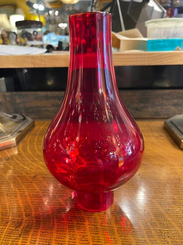 Ruby Red Glass Chimney Shade – Bulbous Flare