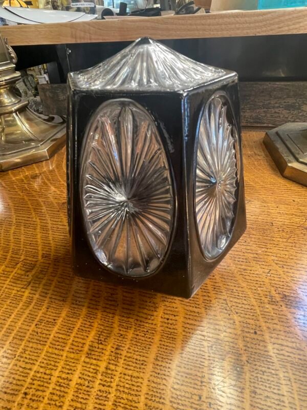 Black & Clear Starburst Hexagonal Glass Shade