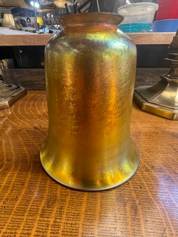 Gold Iridescent Art Glass Bell Shade – Lustre Finish