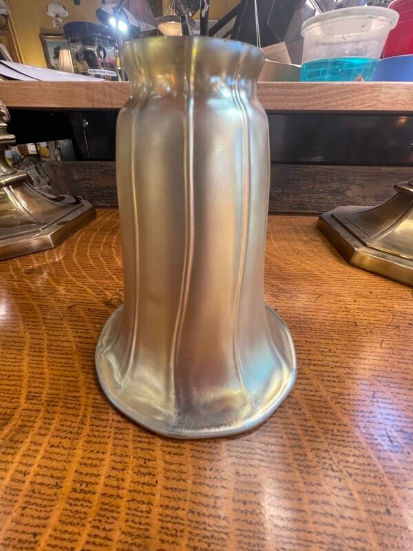 Iridescent Gold Bell Shade with Flared Skirt